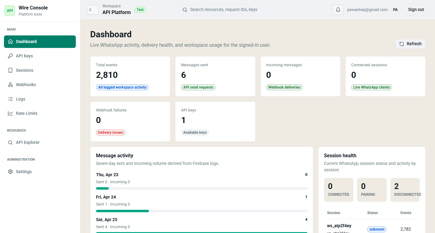 Waseena Api WireWeb — Free Forever WhatsApp Web API for Developers
